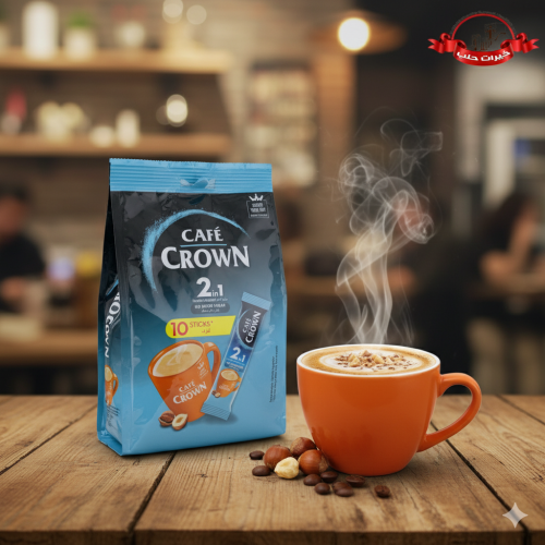 Cafe Crown 2 in 1 Hazelnut No Added Sugar - 11g x 10 Sachets
