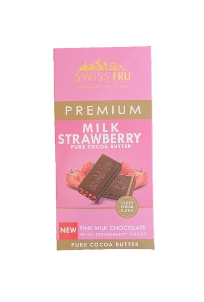 Swiss Fru - Premium Milk Chocolate With Strawberry - 80g