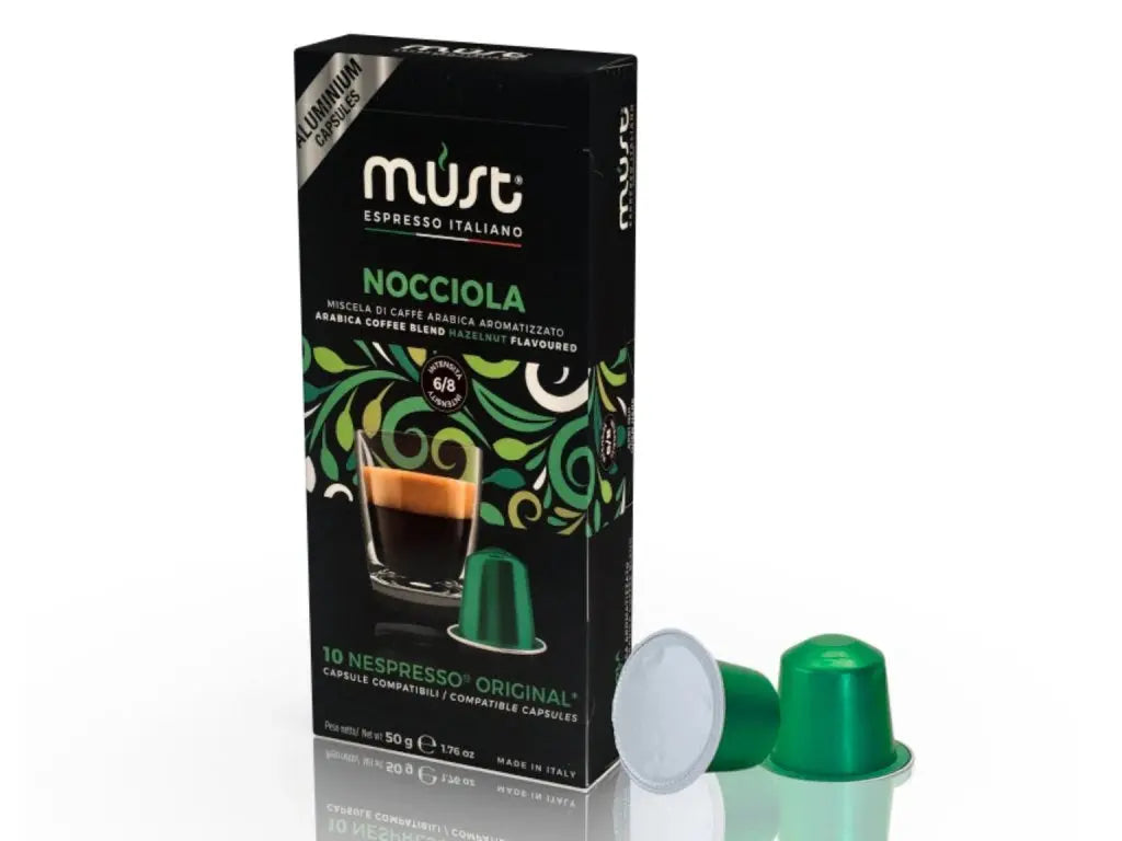 MUST - Nocciola Espresso compatible by Nespresso - Aluminum Capsules - 10 Capsules at Coffee & Cream Egypt