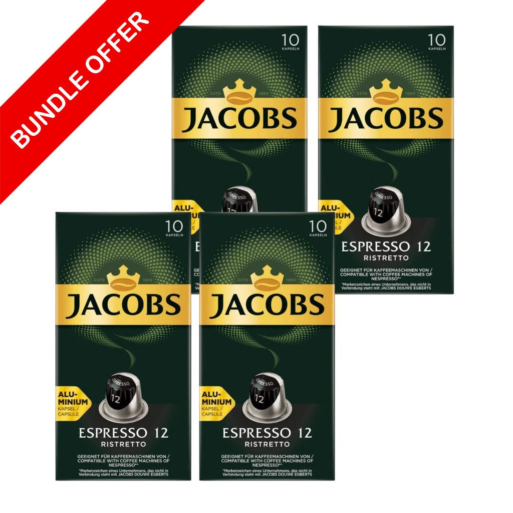 (40 Capsules) Jacobs - Espresso Ristretto 12 (Bundle Compatible By Nespresso)