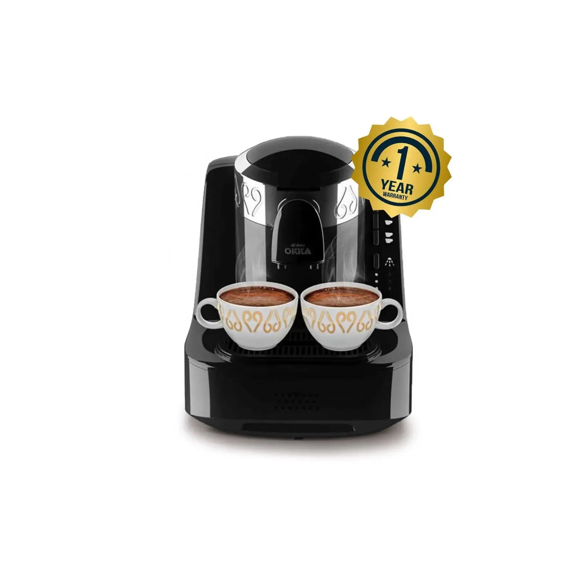Arzum Okka Automatic Turkish Coffee Machine , OK002 , Black/Chrome (1 YEAR WARRANTY) at Coffee & Cream Egypt