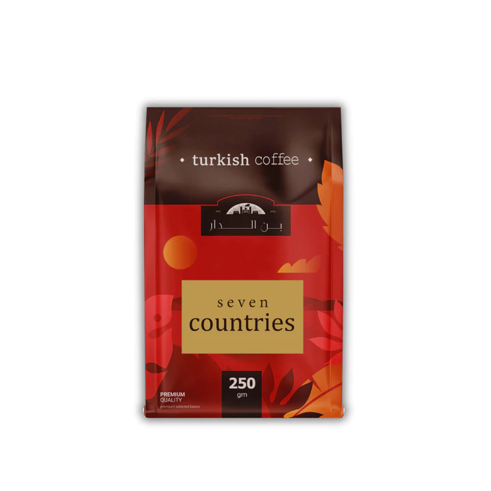 AlDar Coffee Seven Countries - Light Turkish Coffee With Cardamom - 250g
