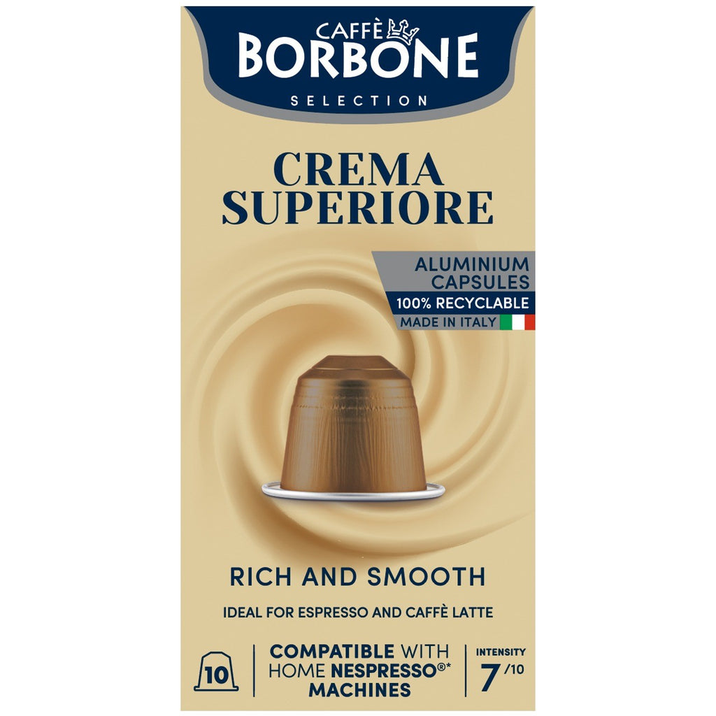 Order Caffe Borbone - Crema Superiore Nespresso® compatible - 10 capsules for LE 199.00 at Coffee & Cream, All your coffee needs in one place. Shop Coffee, Beans, Ground Coffee, Instant Coffee, Creamers, Coffee Machines, Blenders, and more. 50+ Brands Mon