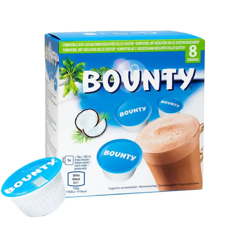 Order Bounty - Dolce Gusto Pods - 8 capsules for LE 365.00 at Coffee & Cream, All your coffee needs in one place. Shop Coffee, Beans, Ground Coffee, Instant Coffee, Creamers, Coffee Machines, Blenders, and more. 50+ Brands Monin, Lavazza, Starbucks, Nespr