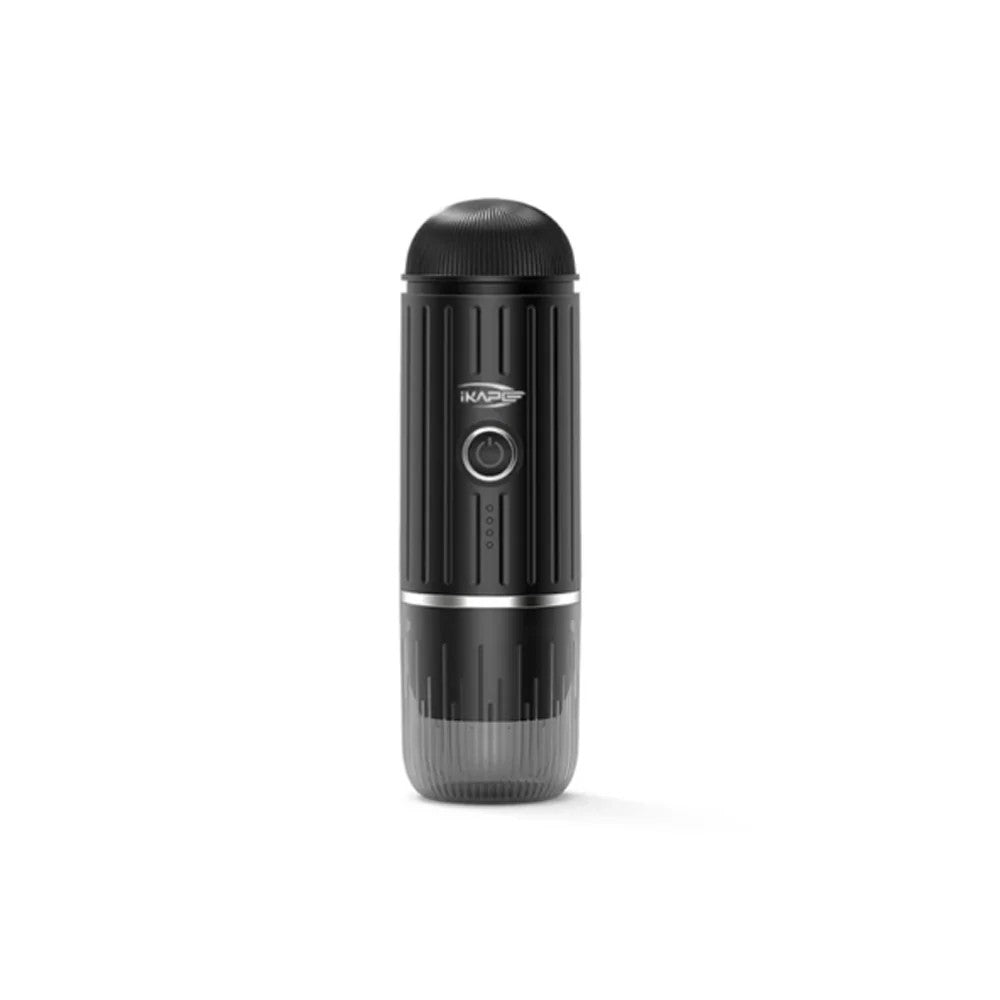 iKape portable electric espresso maker, compact black cylindrical body