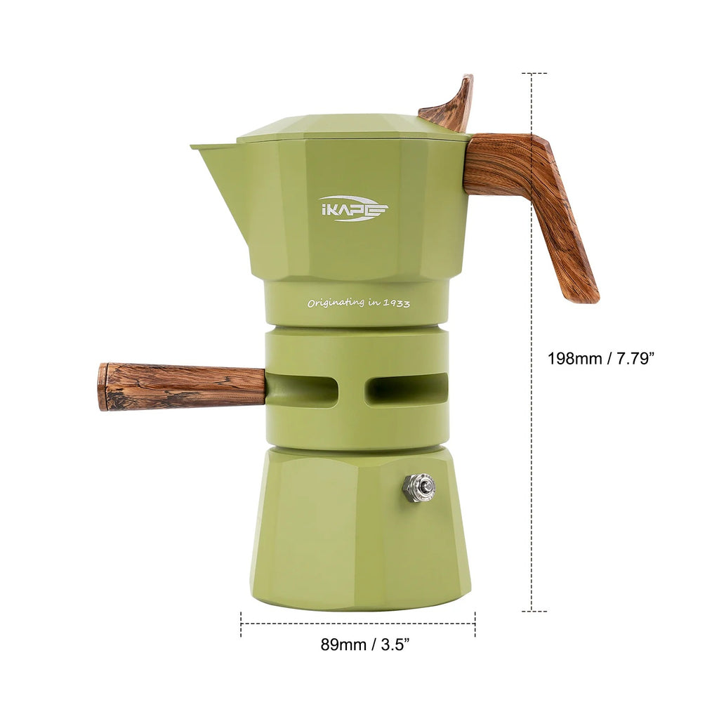 iKape 2-shot espresso moka pot product shot