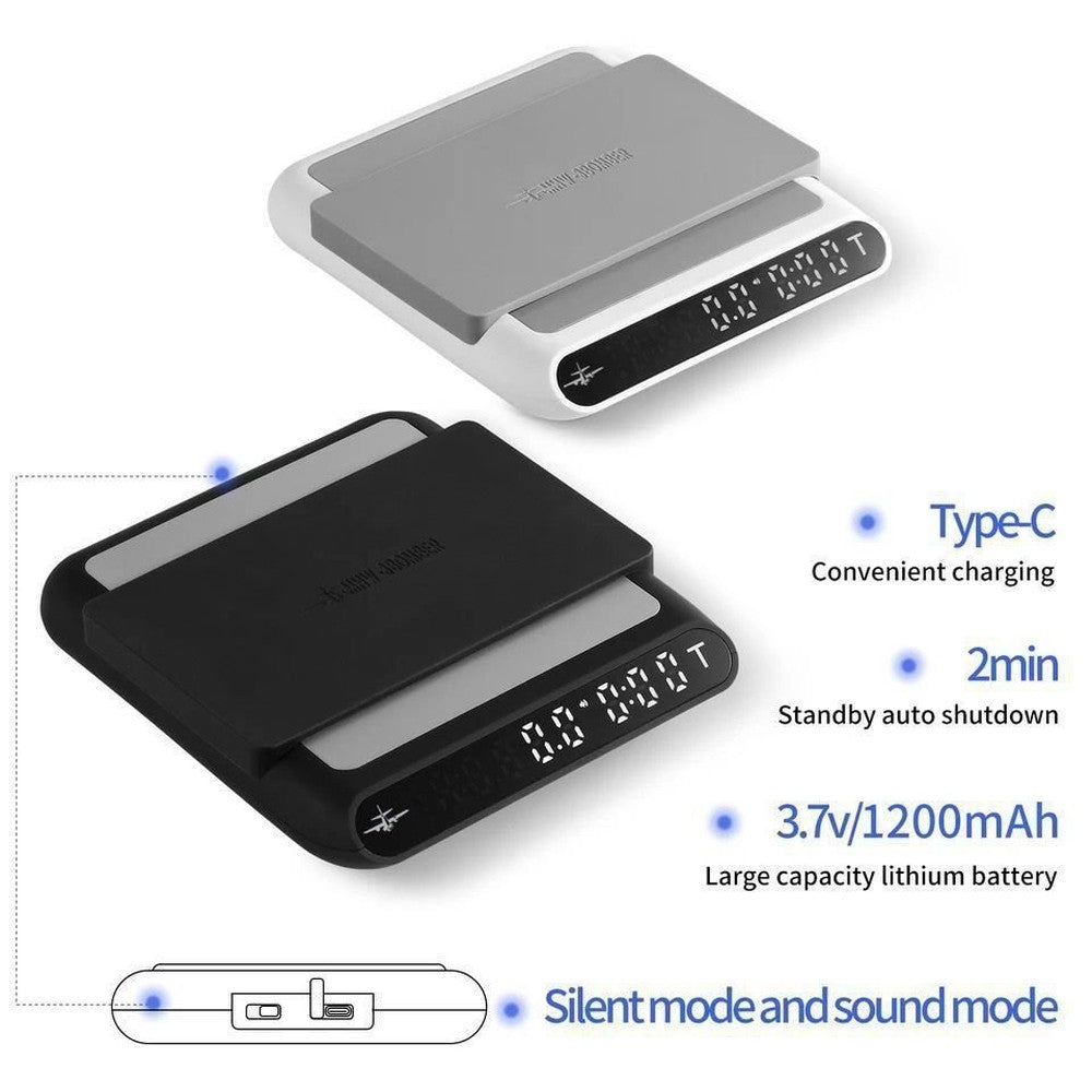 MHW-3Bomber Formula smart coffee scale in white with digital display