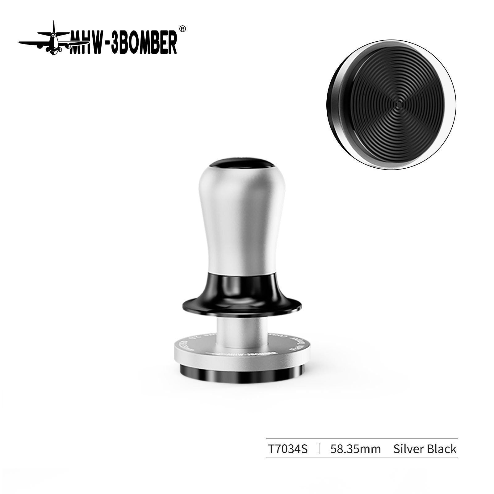 MHW-3Bomber Impact tamper 58.35mm in silver and black