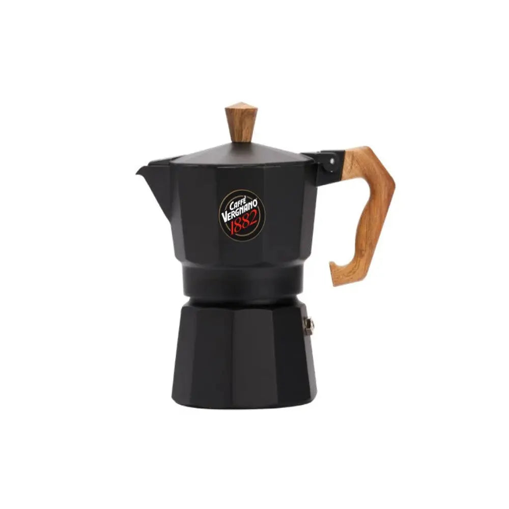 Caffè Vergnano - Black Moka Pot - 3 Cup Coffee & Cream