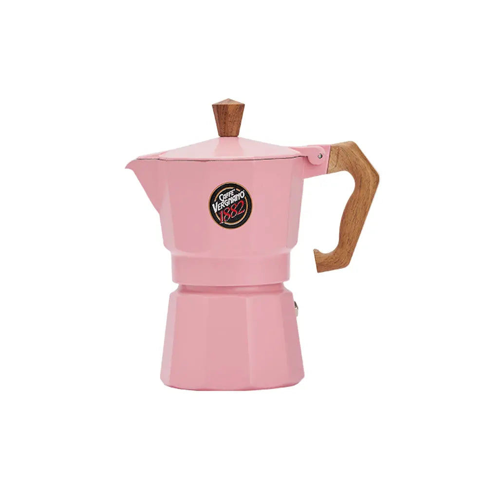 Caffè Vergnano - Pink Moka Pot - 3 Cup Coffee & Cream