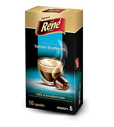René - Espresso Decaffeinato Compatible By Nespresso - 10 Capsules