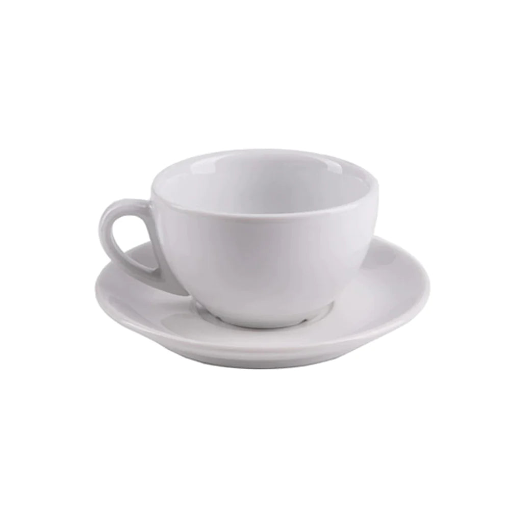 Small Cappuccino Porcelain Cup With Saucer - 185ml