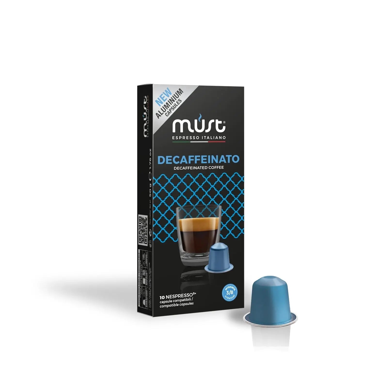 MUST - Decaffeinato compatible by Nespresso - Aluminum Capsules - 10 Capsules at Coffee & Cream Egypt
