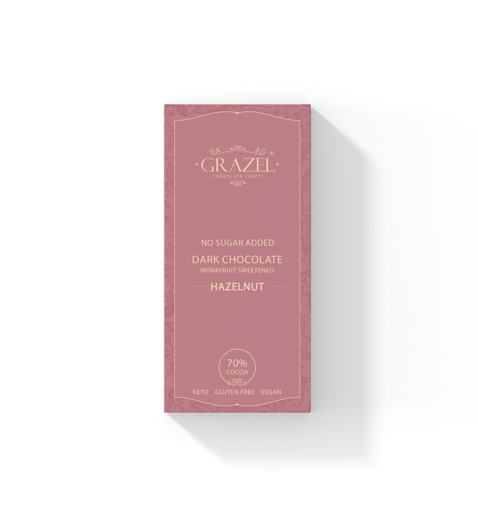 Grazel - Dark Chocolate With Hazelnut No Sugar Added - 57g