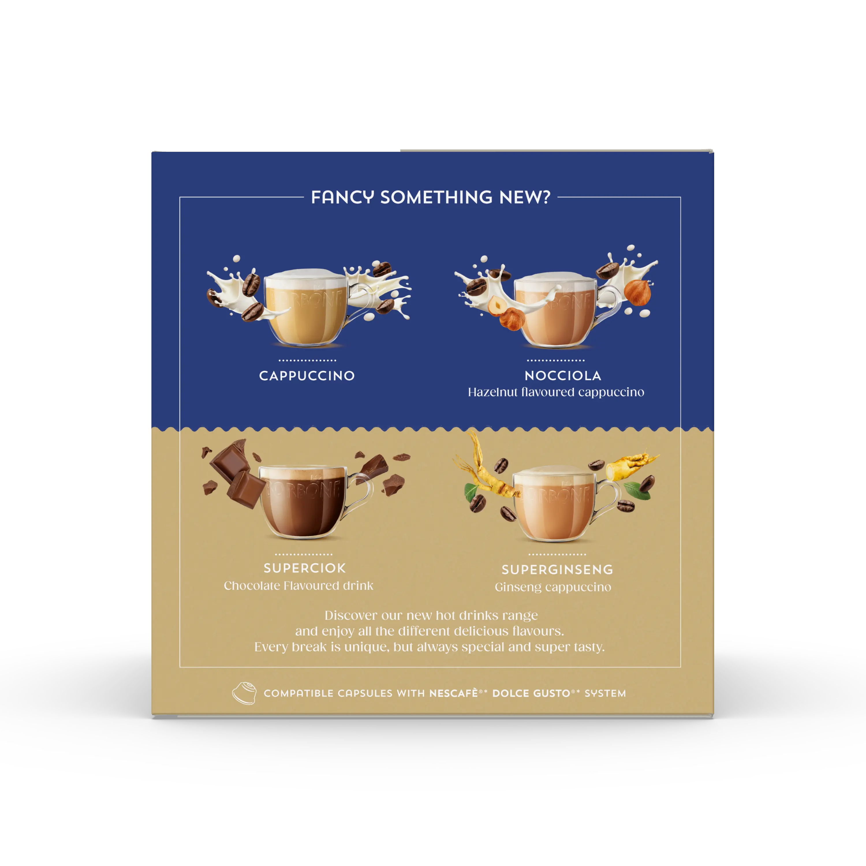 Caffe Borbone - Crema Superiore Capsules Compatible With Dolce Gusto 7/10 - 16 Capsules coffee & cream