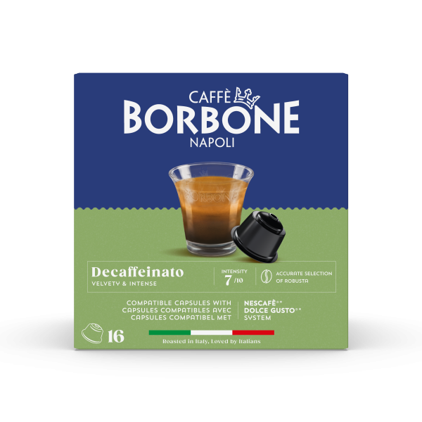 Caffe Borbone - DECAF Capsules Compatible With Dolce Gusto 7/10 - 16 Capsules