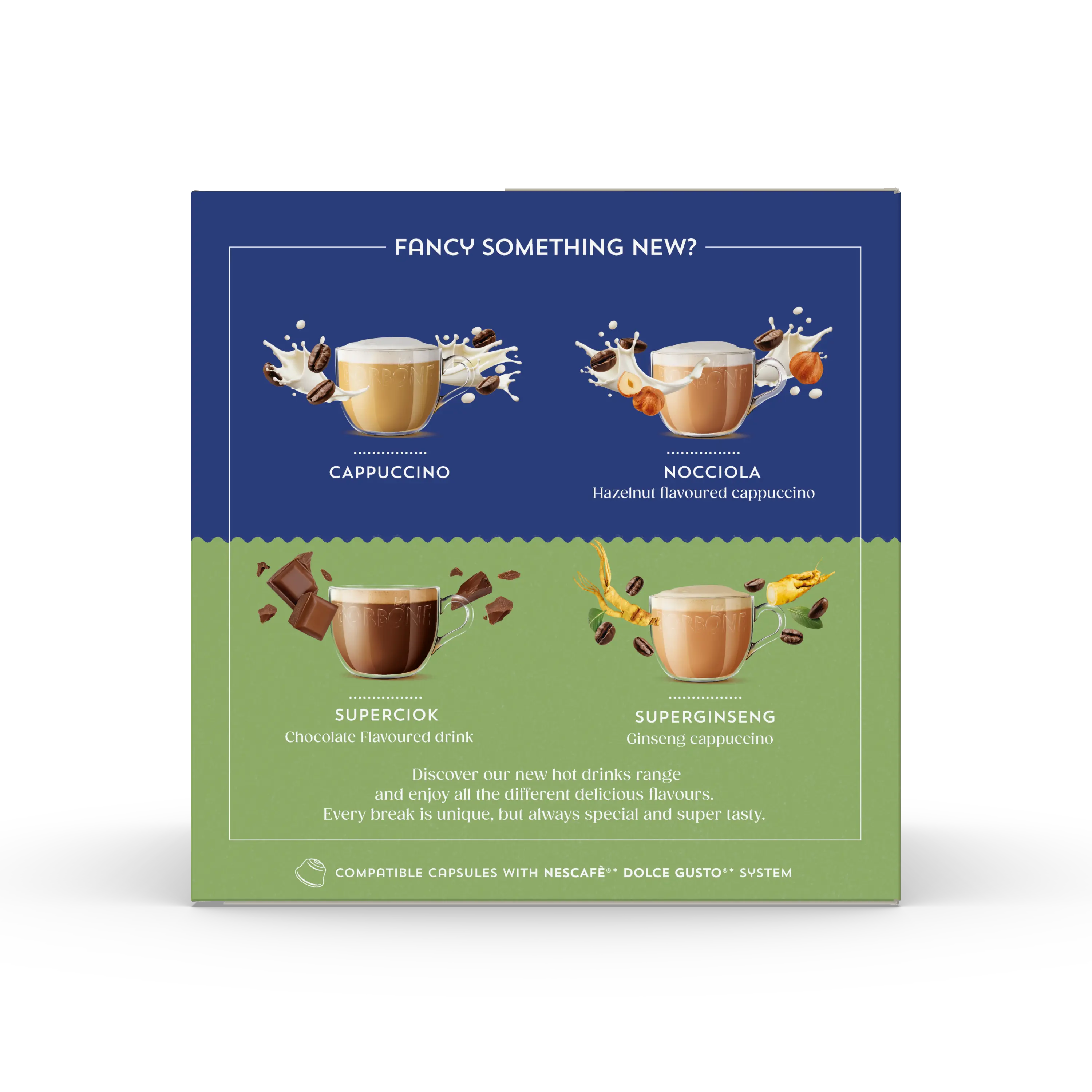 Caffe Borbone - DECAF Capsules Compatible With Dolce Gusto 7/10 - 16 Capsules coffee & cream