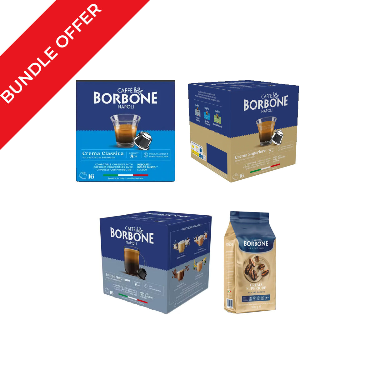 Caffe Borbone Napoli Starter 4 Blends Bundle