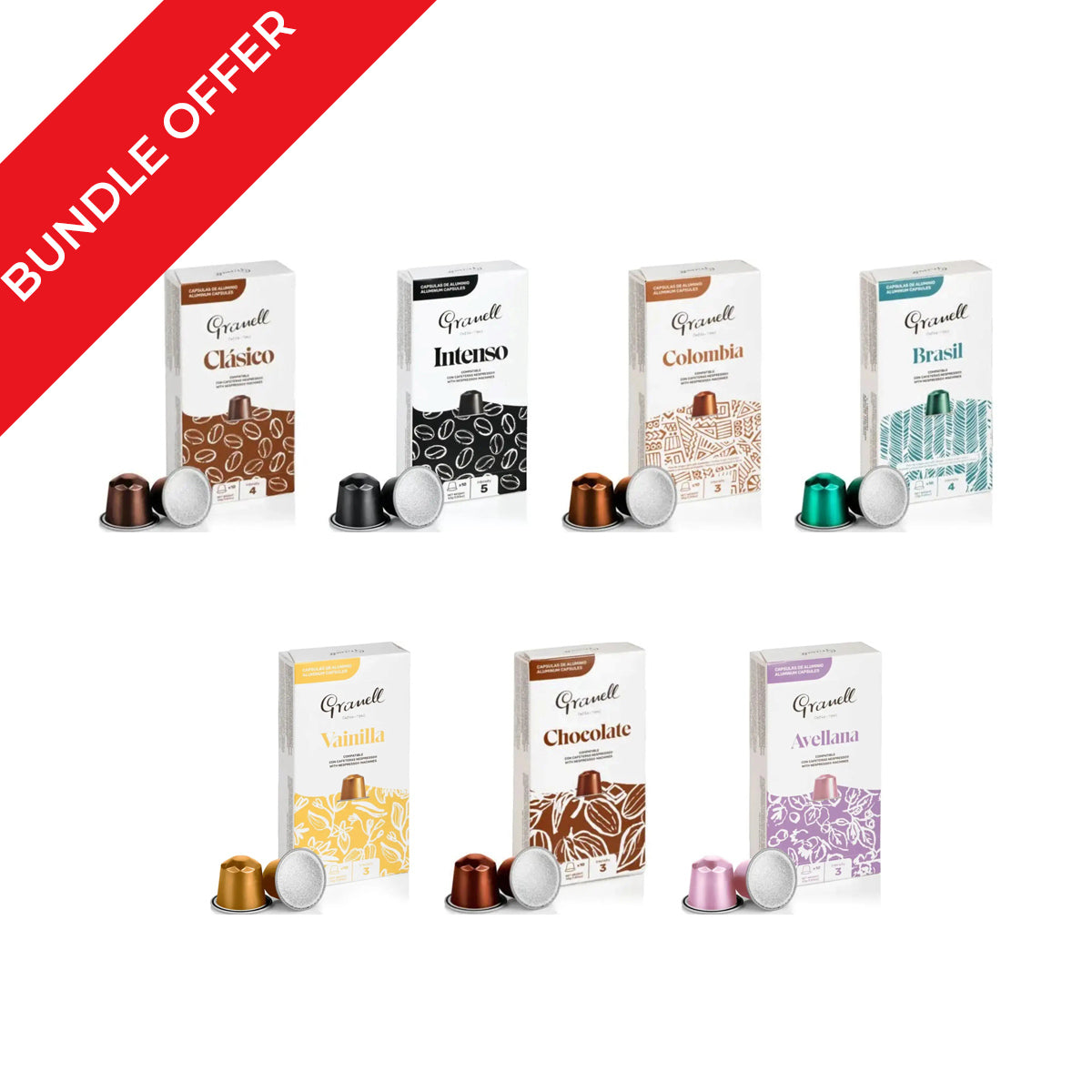 (70 Capsules) Granell Complete Flight 7 Flavours Bundle