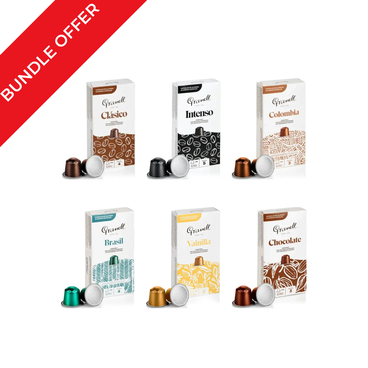 (60 Capsules) Granell Flavour Flight 6 Flavours Bundle