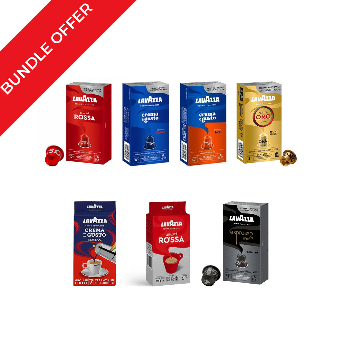 Lavazza Full Italian Flight 7 Blends Bundle