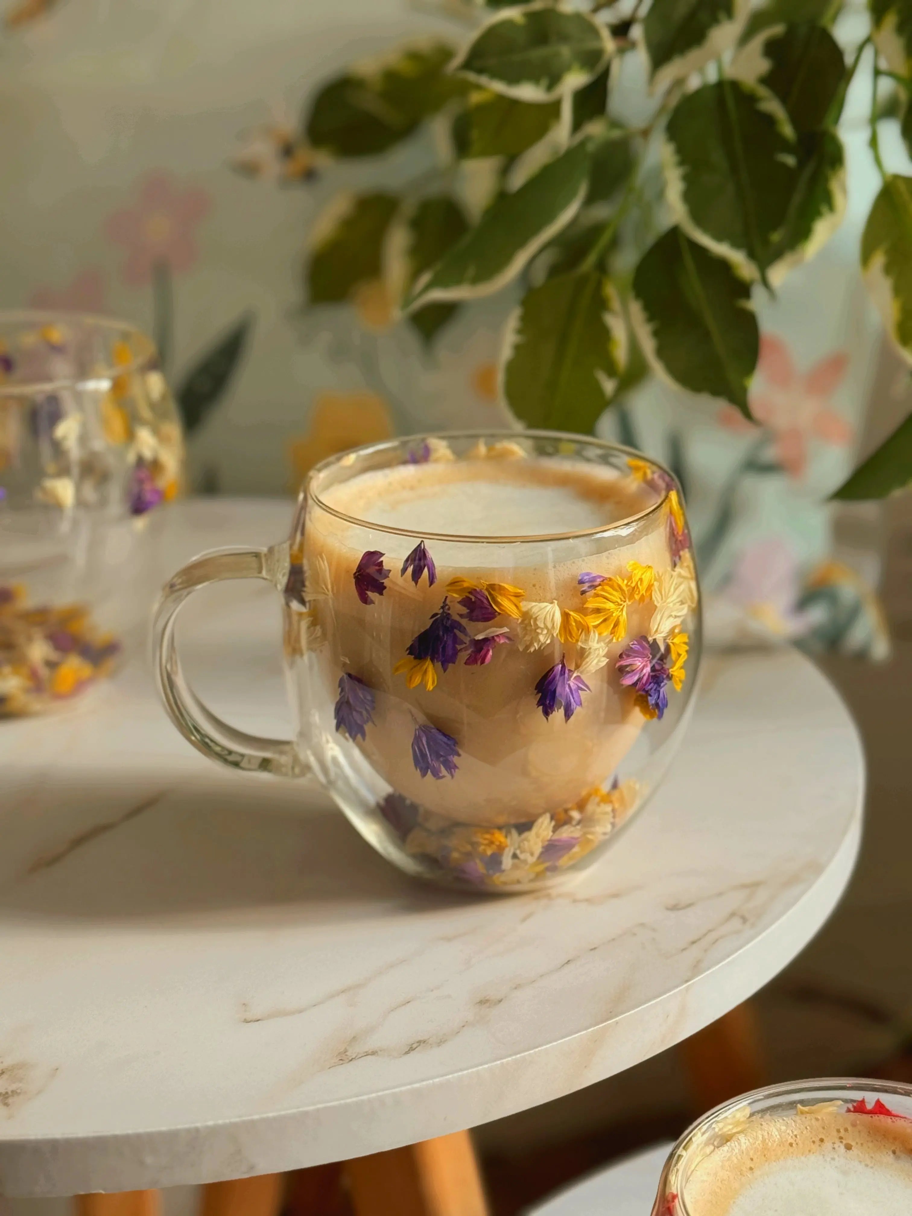 Order Handmade Glass - Purple Bloom Mug for LE 320.00 at Coffee & Cream, All your coffee needs in one place. Shop Coffee, Beans, Ground Coffee, Instant Coffee, Creamers, Coffee Machines, Blenders, and more. 50+ Brands Monin, Lavazza, Starbucks, Nespresso,