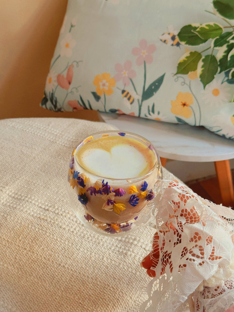 Handmade Glass - Pink Bloom Mug