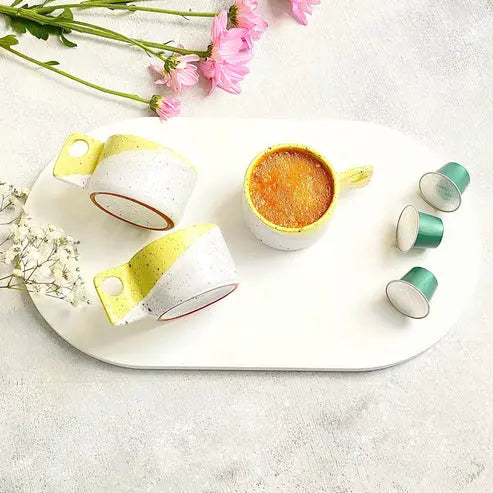 Order Handmade Pottery - Yellow Espresso Cup - 100 ml (Set of 2) for LE 430.00 at Coffee & Cream, All your coffee needs in one place. Shop Coffee, Beans, Ground Coffee, Instant Coffee, Creamers, Coffee Machines, Blenders, and more. 50+ Brands Monin, Lavaz