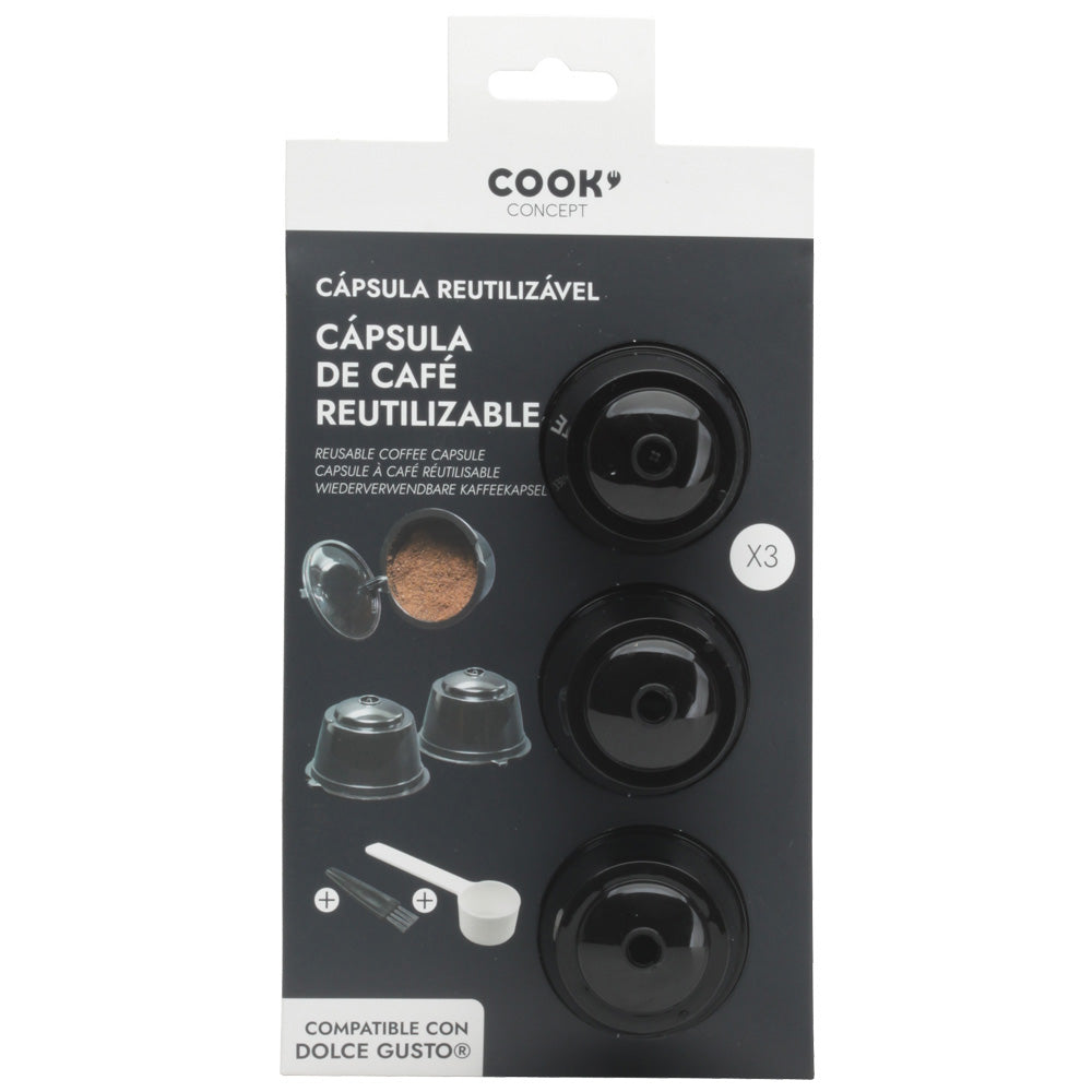 Cook Concept KA4557 reusable capsules for Dolce Gusto set of three