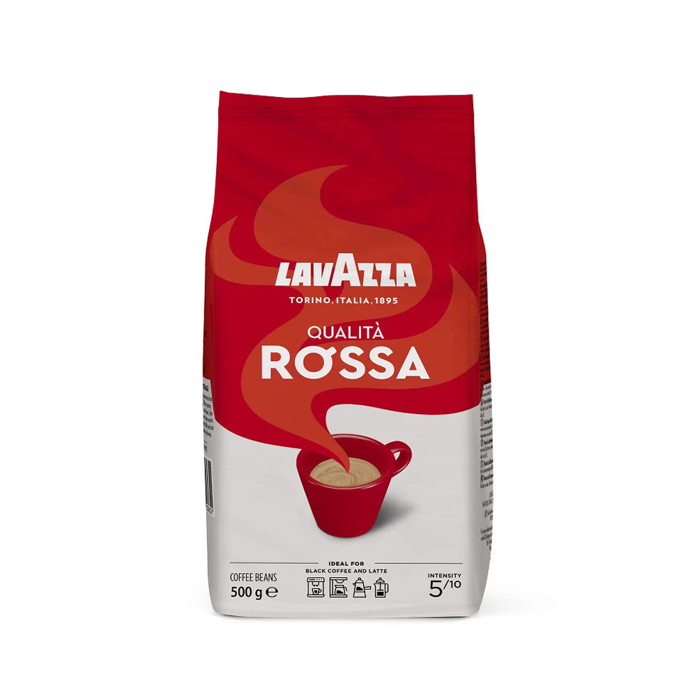 Lavazza Qualità Rossa 500g coffee beans bag with red and white packaging