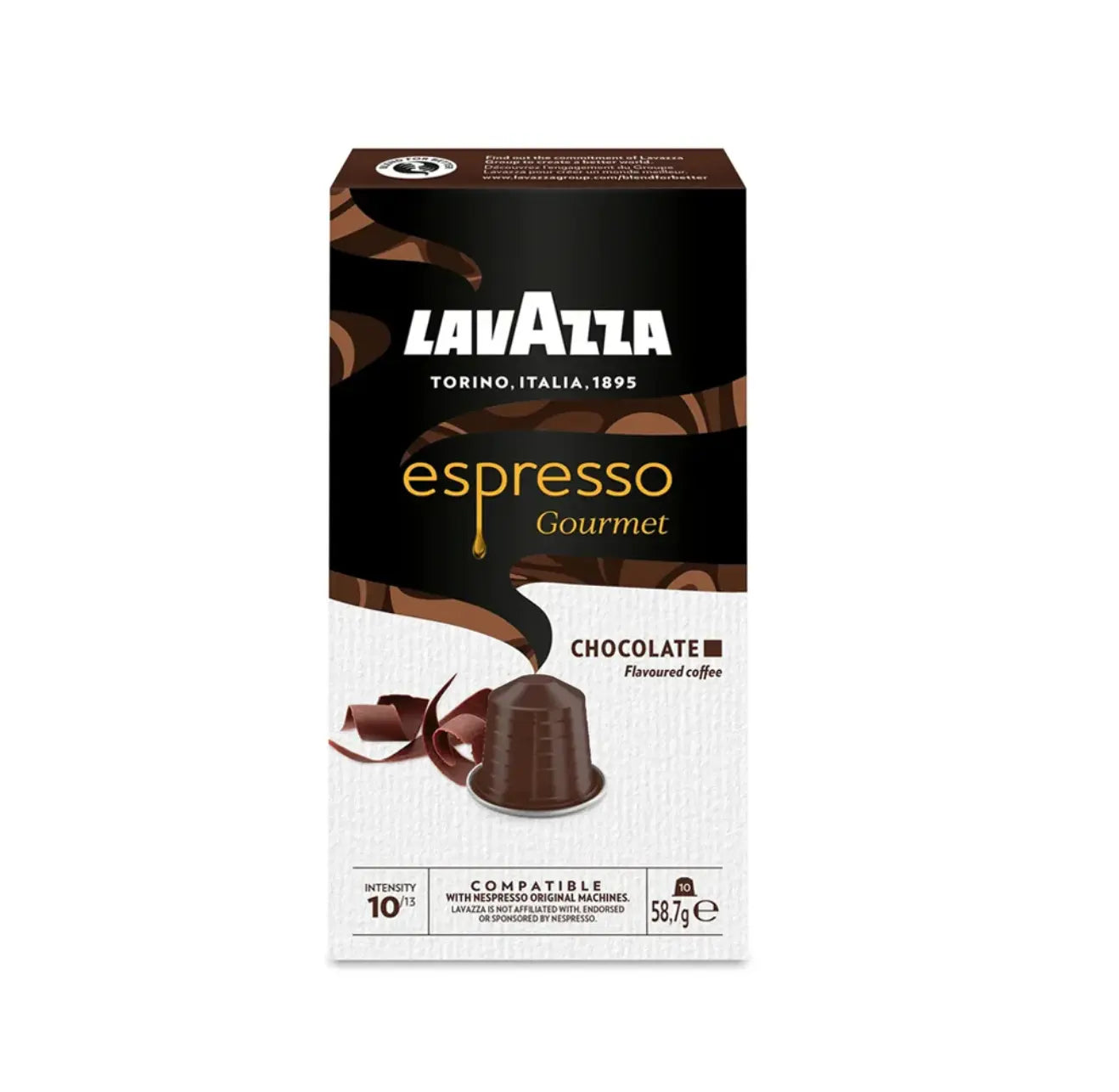 Lavazza Espresso Gourmet Chocolate Nespresso Compatible Coffee Capsules - 10 Capsules at Coffee & Cream Egypt