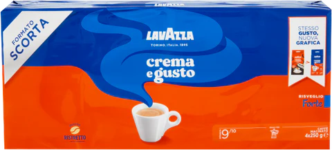 Lavazza - 4*250 - Crema E Gusto Risveglio Forte Ground Coffee Espresso - 1kg