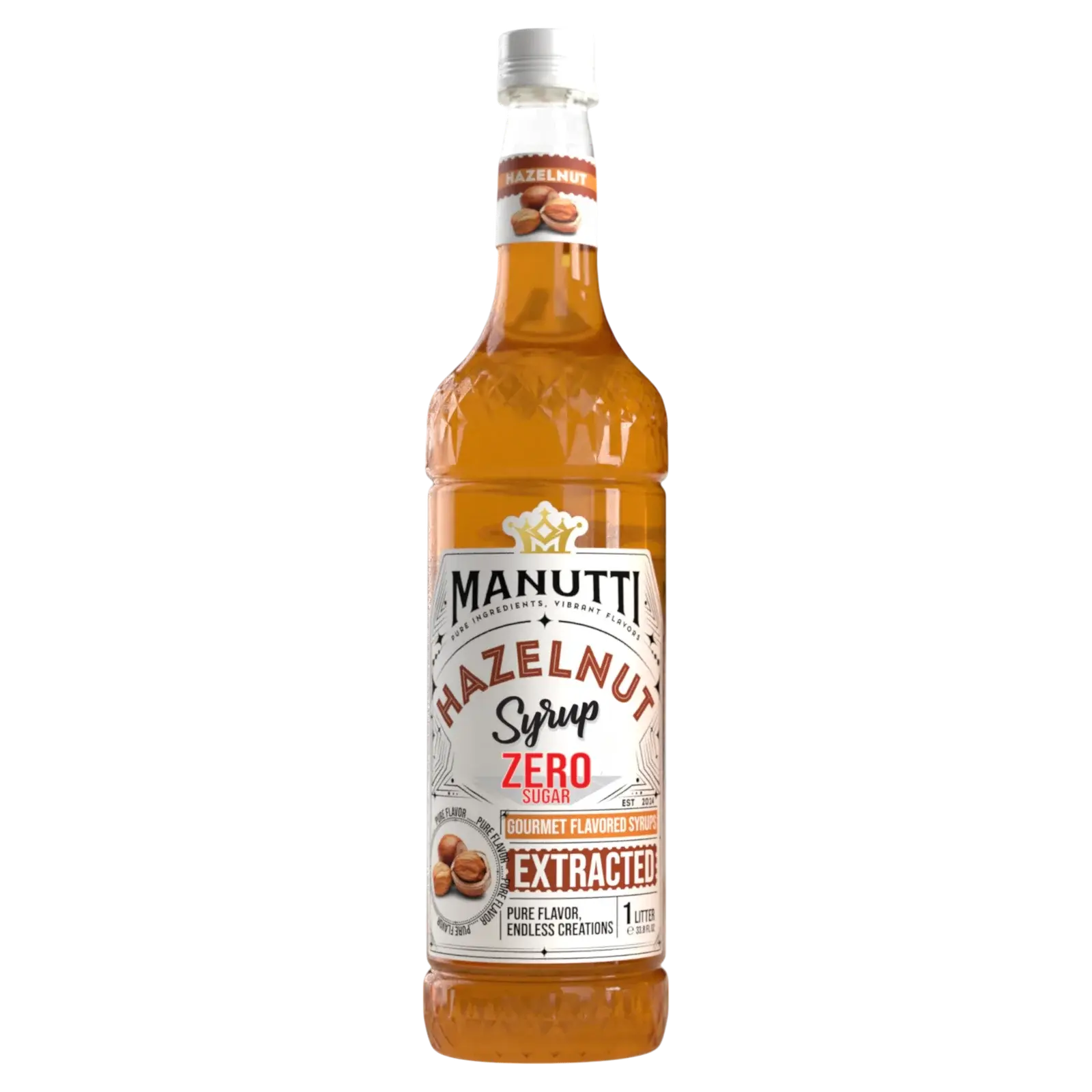 Manutti Hazelnut Zero Sugar Syrup - 1L at Coffee & Cream Egypt
