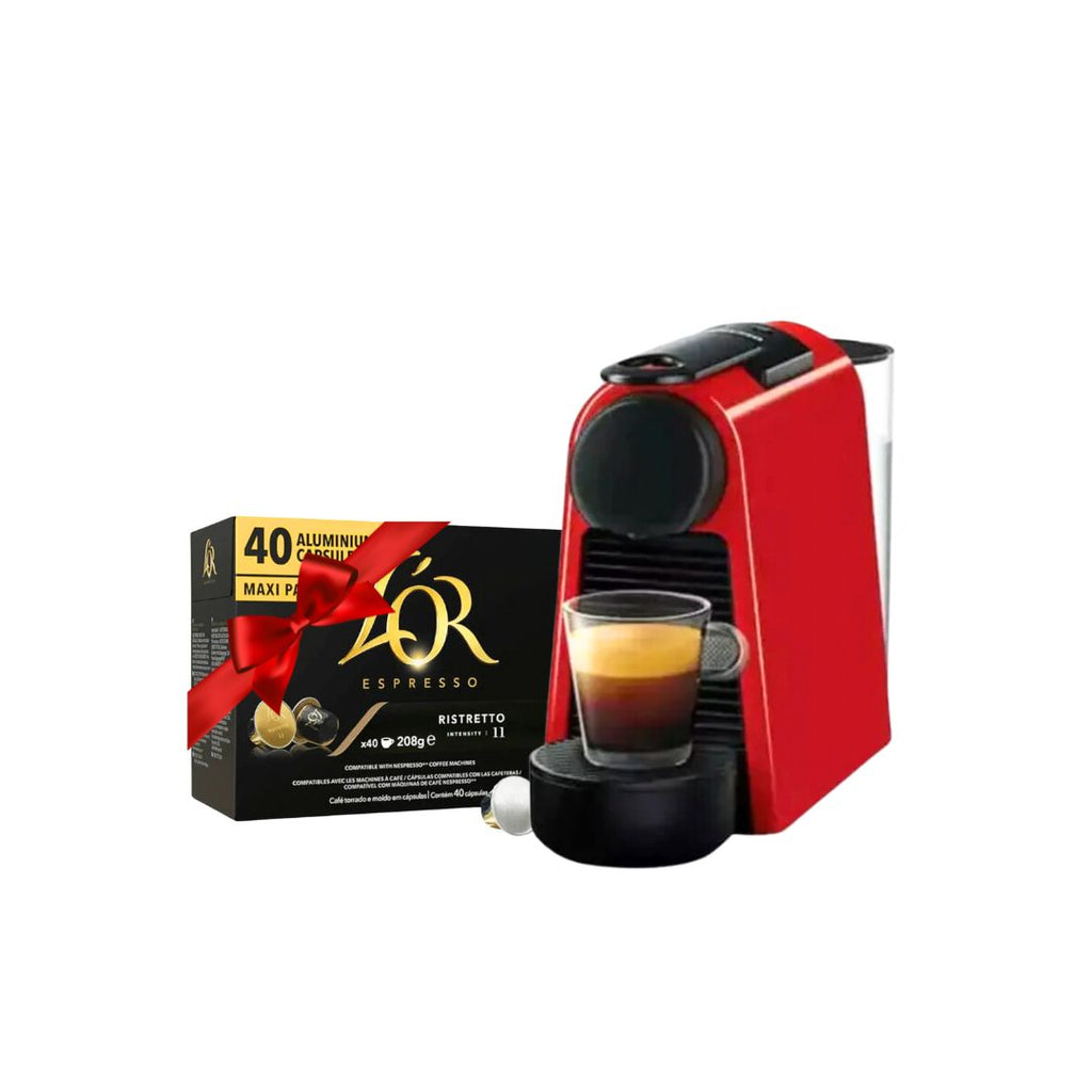 Nespresso Bundle - Essenza Mini Red + 40 L'Or Ristretto Capsules