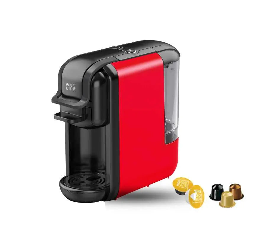 One life - Espresso Machine Multi Capsule Coffee Maker 4 in 1 ES90R/B ( With warranty) at Coffee & Cream Egypt
