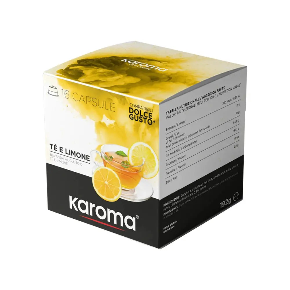 Karoma - TEA Al Limone  Dolce Gusto Compatible - 16 Capsules coffee & cream