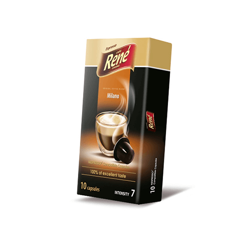 Order René - Milano Compatible By Nespresso - 10 Capsules for LE 160.00 at Coffee & Cream, All your coffee needs in one place. Shop Coffee, Beans, Ground Coffee, Instant Coffee, Creamers, Coffee Machines, Blenders, and more. 50+ Brands Monin, Lavazza, Sta