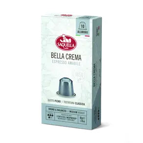 Saquella - Bella Crema Espresso Amabile Compatible With Nespresso - 10 capsules at Coffee & Cream Egypt