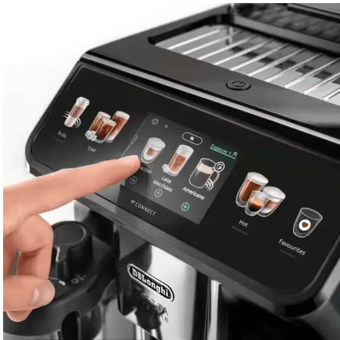 Order De’longhi Eletta Explore Bean To Cup Espresso Machine - ECAM452.67.G for LE 95990.00 at Coffee & Cream, All your coffee needs in one place. Shop Coffee, Beans, Ground Coffee, Instant Coffee, Creamers, Coffee Machines, Blenders, Coffee Makers & Espre