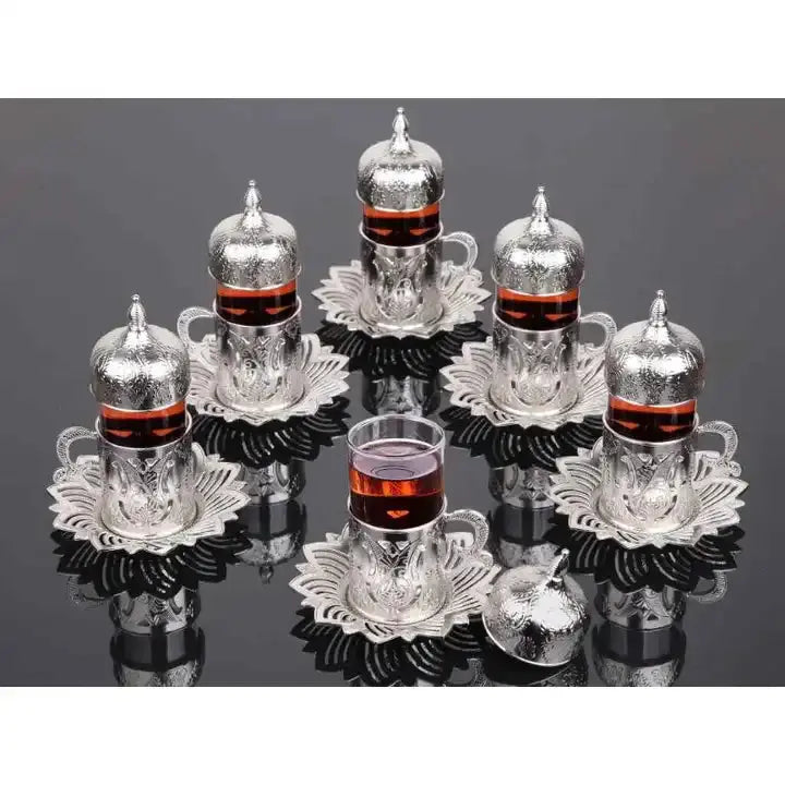 KGA1 KGA - Water Silver Cups Set- 6 Pieces #7275 at Coffee & Cream Egypt