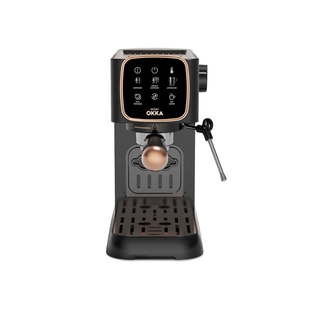 Arzum OKKA Solo Semi Automatic Espresso Machine - OK0034-0400 - Black & Copper  (1 YEAR WARRANTY)