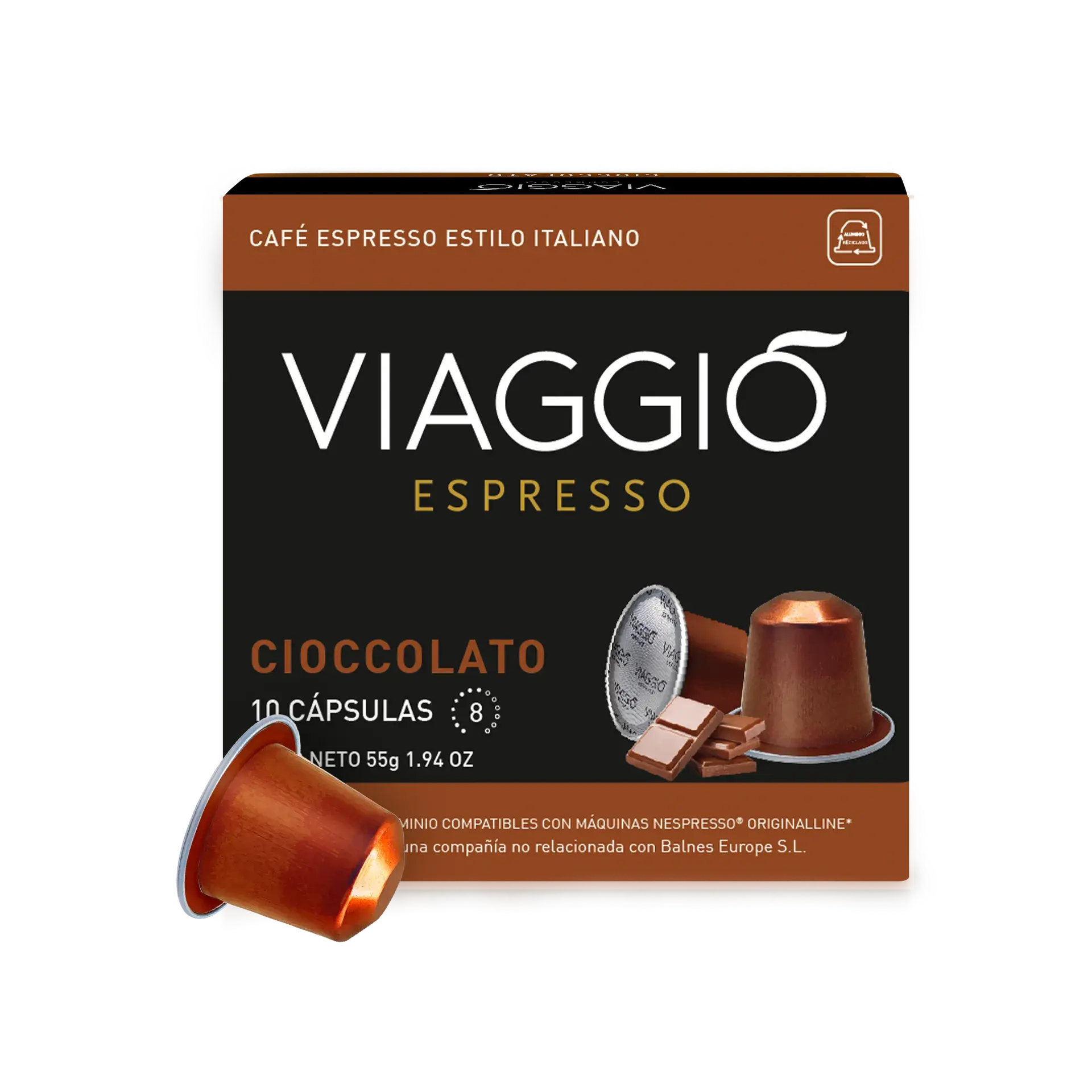 Viaggio - Cioccolato Compatible By Nespresso - 10 Capsules at Coffee & Cream Egypt