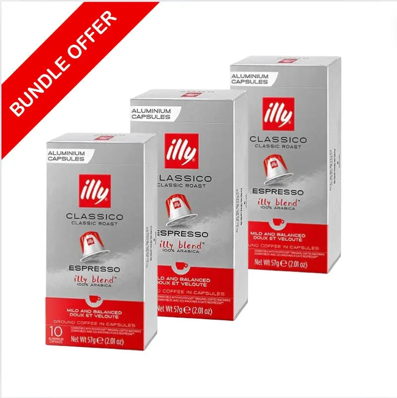 Illy - Classico Espresso Compatible by Nespresso -10 capsules X3 - Bundle at Coffee & Cream Egypt