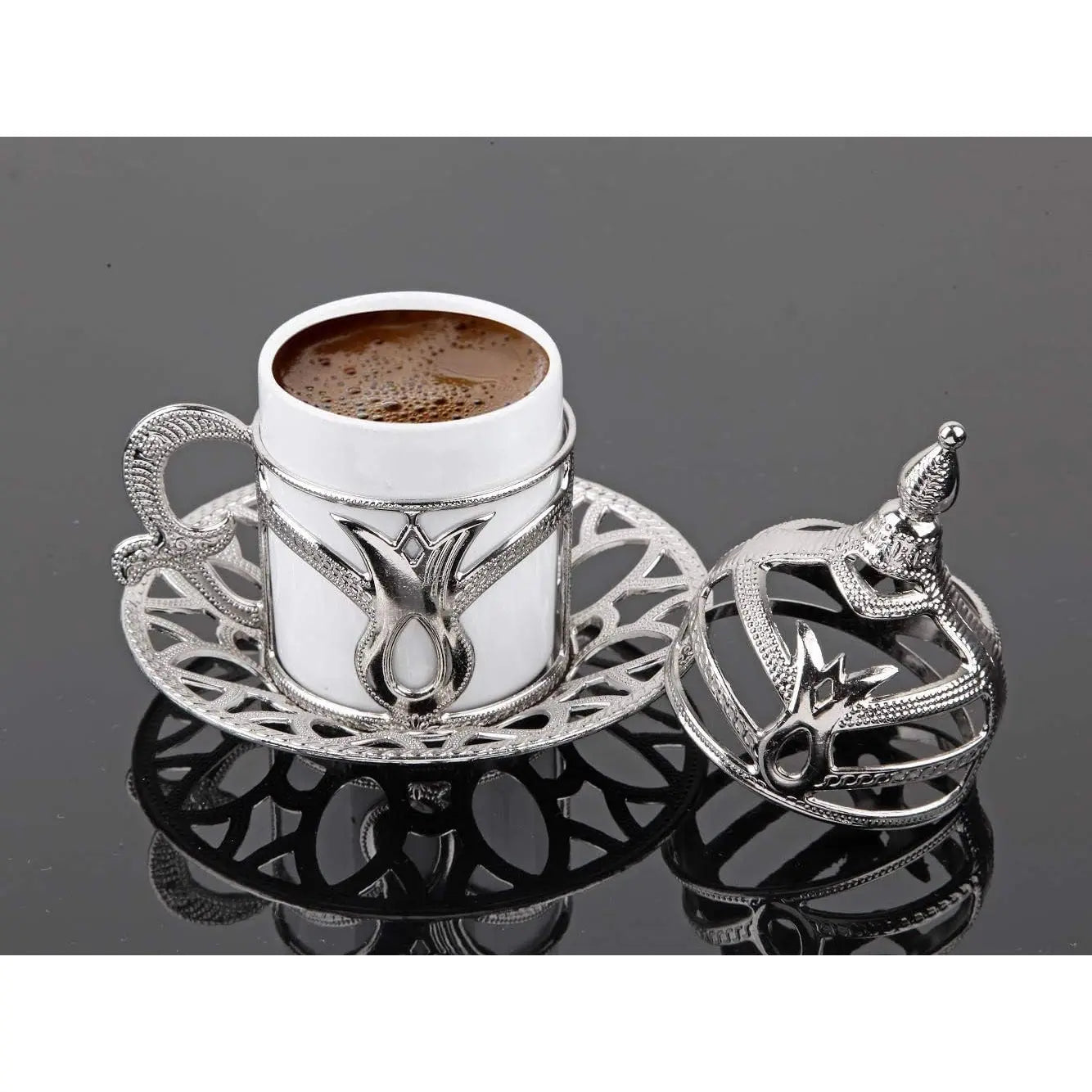 Order KGA - AHSEN Silver & Porcelain Coffee Cup #7619 for LE 340.00 at Coffee & Cream, All your coffee needs in one place. Shop Coffee, Beans, Ground Coffee, Instant Coffee, Creamers, Coffee Machines, Blenders, equipment and more. 50+ Brands Monin, Lavazz