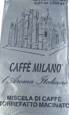 Caffe Milano - Silver Espresso Ground Coffee - 250g coffee & cream
