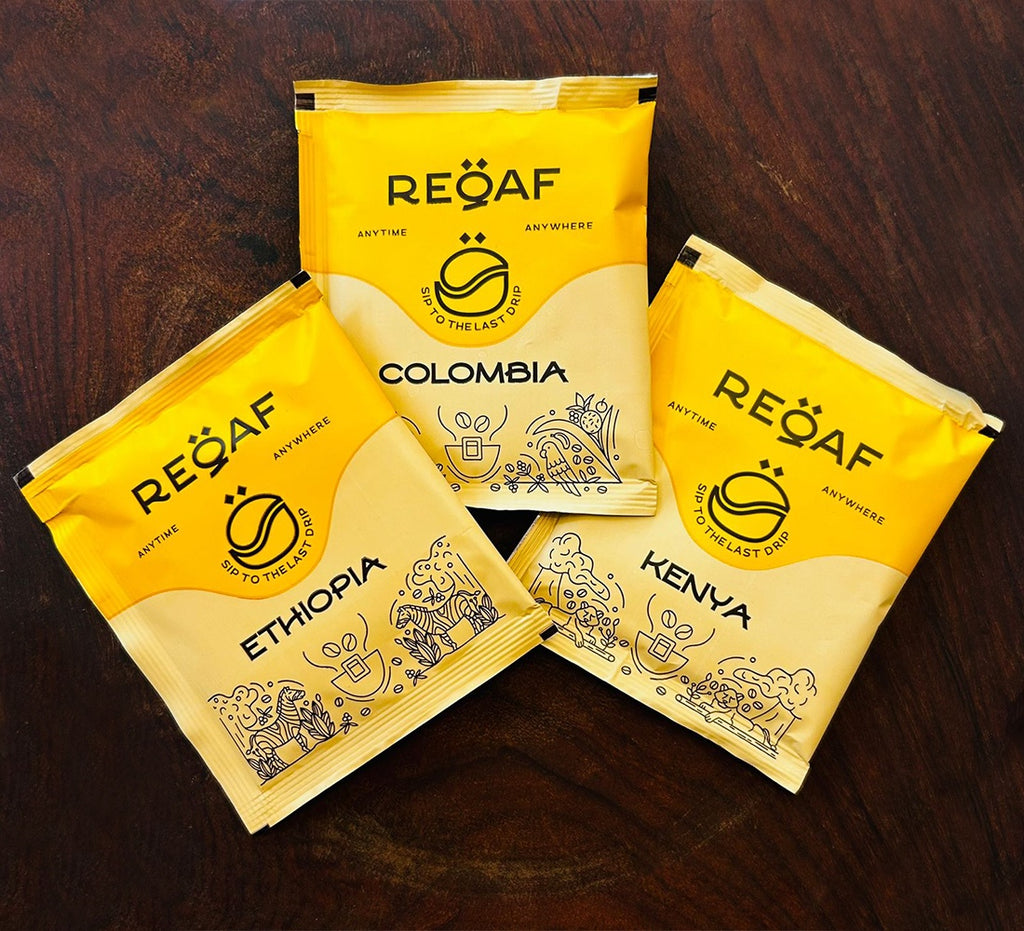 ReQaf - Drip Coffee Bags - Colombia, Kenya, and Ethiopia - 3 bags