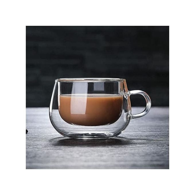 Insulated Dual Glass Walled Coffee Mug - 250ml