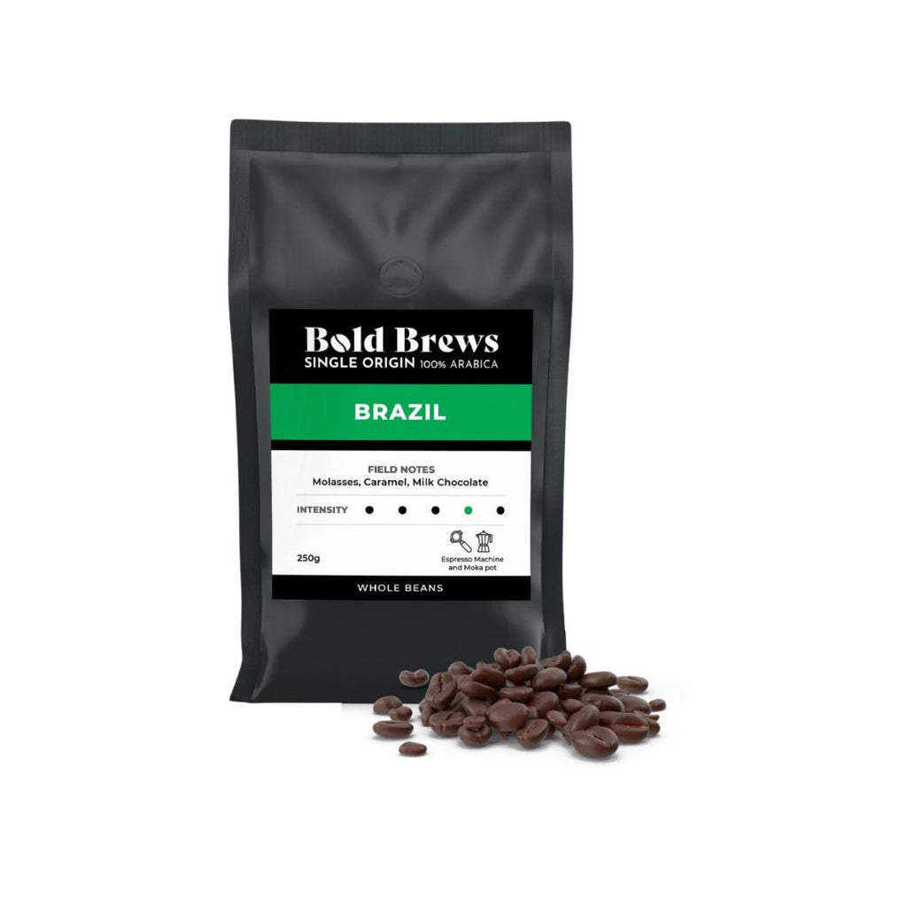 Bold Brews - Brazil 100% Arabica Whole Coffee Beans - 250g