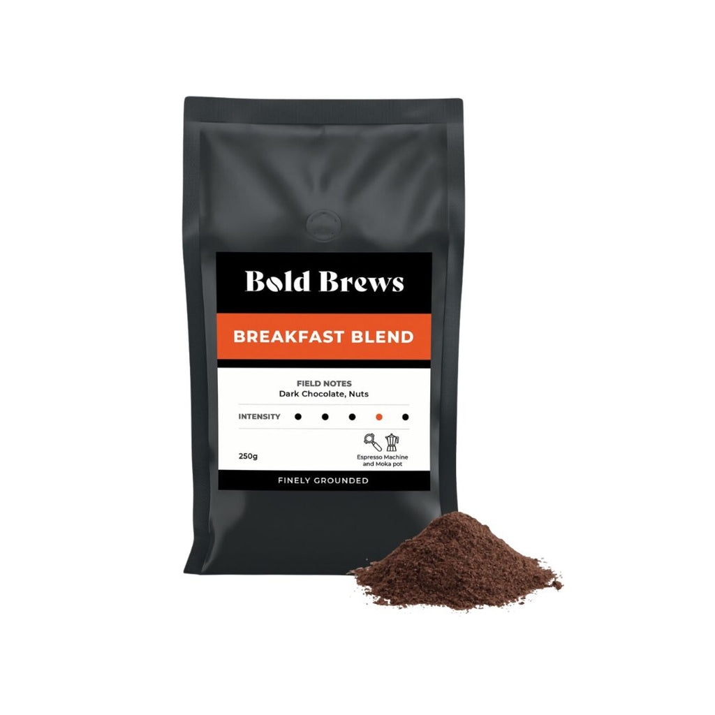 Bold Brews - Breakfast Blend Ground Coffee Espresso - 250g