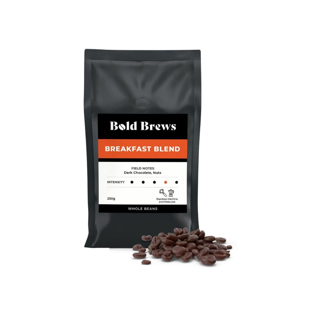 Bold Brews - Breakfast Blend Whole Coffee Beans - 250g